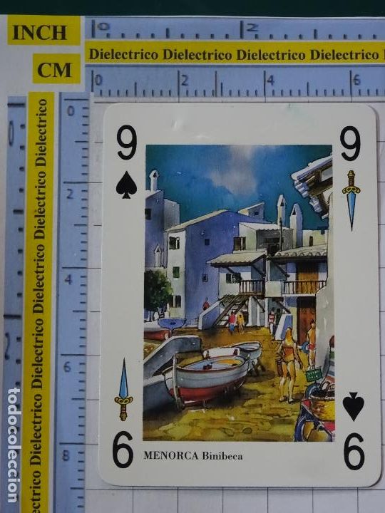 Postales: CARTA NAIPE DE MENORCA. 9 DE PICAS. MENORCA BINIBECA - Foto 1