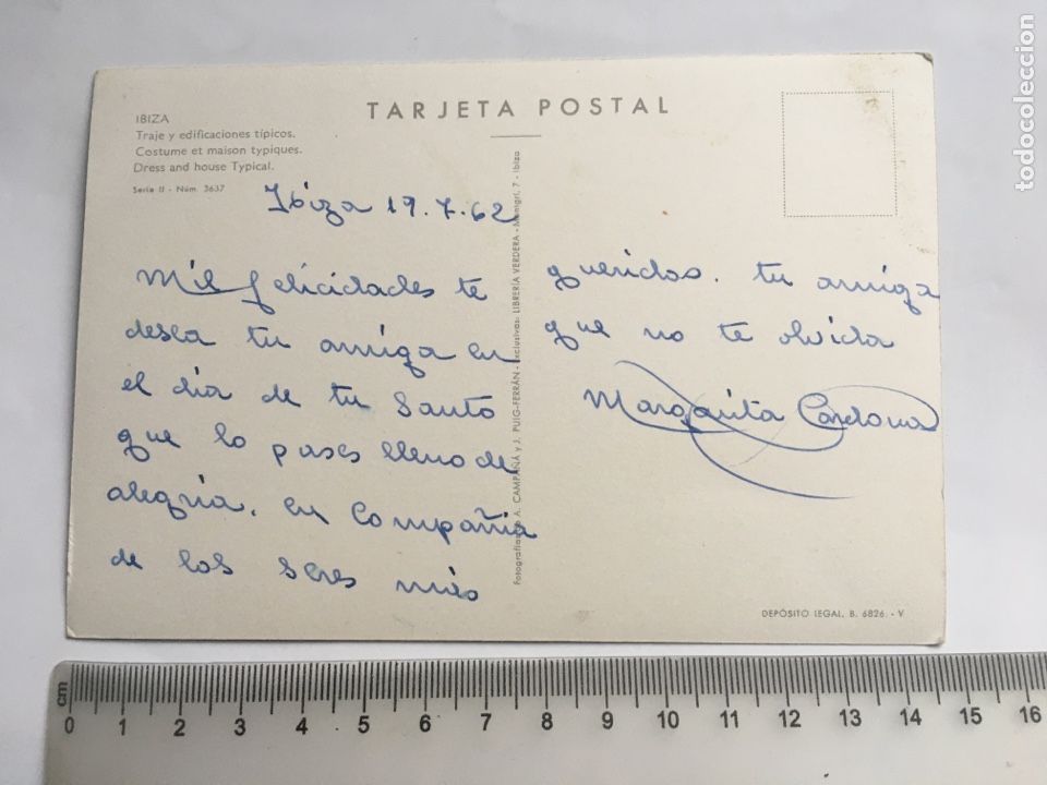 Postales: POSTAL. IBIZA. TRAJE Y EDIFICACI&Oacute;NES T&Iacute;PICAS. CAMPA&Ntilde;A Y PUIG FERRAN. - Foto 2