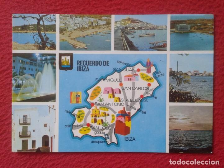 Postales: POST CARD BALEARIC ISLANDS ISLA DE IBIZA 67 ISLA BLANCA DIVERSOS ASPECTOS DIVERS ASPECTS MAPA CARTE.