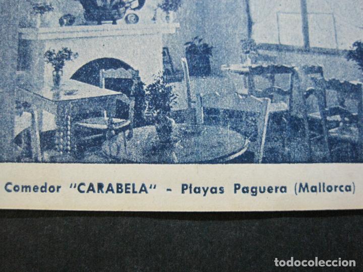 Postales: MALLORCA-PLAYAS PAGUERA-COMEDOR CARABELA-POSTAL PUBLICIDAD ANTIGUA-(70.948) - Foto 3 - 206283023