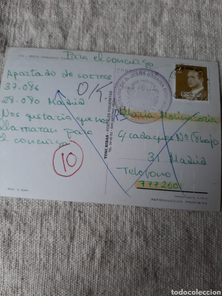 Postales: 1985 Ibiza Baleares Espa&ntilde;a programa la TARDE Madrid - Foto 2
