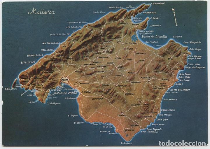 Postales: POSTAL CON MAPA DE MALLORCA. Sin circular. Ed. A.ZERKOWITZ - Foto 1