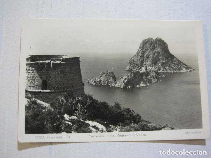 Postkarten: IBIZA-TORRE DEL PIRATA, VEDRANELL Y VEDRA-VI&Ntilde;ETS FOTOGRAFICA-74-POSTAL ANTIGUA-(73.094)