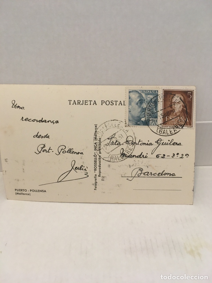 Postales: POSTAL POLLENSA MALLORCA A&Ntilde;OS 50 - Foto 2