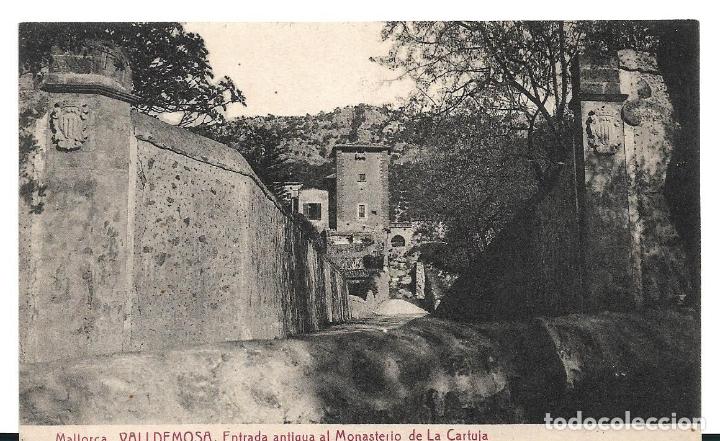 Postales: VALLDEMOSA. ENTRADA ANTIGUA A MONASTERIO CARTUJA. POSTAL NO ESCRITA. FOTOTIPIA THOMAS.