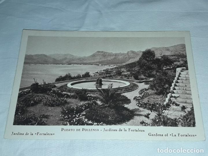 Cartes Postales: Antigua tarjeta postal Puerto de Pollensa Jardines de la Fortaleza sin circular