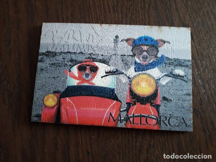 Postales: postal de madera de Mallorca-Ibiza vintage.