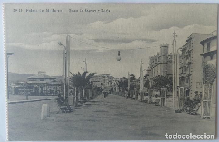 Postales: MALLORCA PASEO DE SAGRERA Y LONJA - Foto 1