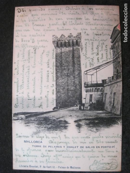 Postales: MALLORCA-TORRE DE PELAIRES Y CHALET DE SALAS EN PORTO PI-REVERSO SIN DIVIDIR-POSTAL ANTIGUA-(82.810)