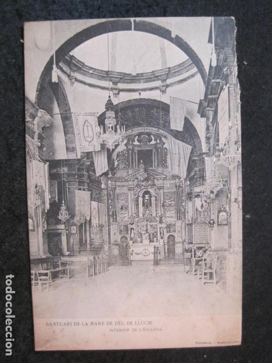Cartoline: SANTUARI DE LA MARE DE DEU DE LLUCH-INTERIOR ESGLESIA-REVERSO SIN DIVIDIR-POSTAL ANTIGUA-(83.429)