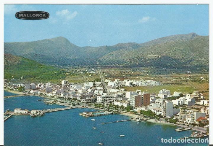 Postales: POSTAL DE POLLENSA (MALLORCA)-VISTA AEREA DEL PUERTO-EDITA CASA PLANAS-N&ordm; AE 162 B-SIN CIRCULAR-1970