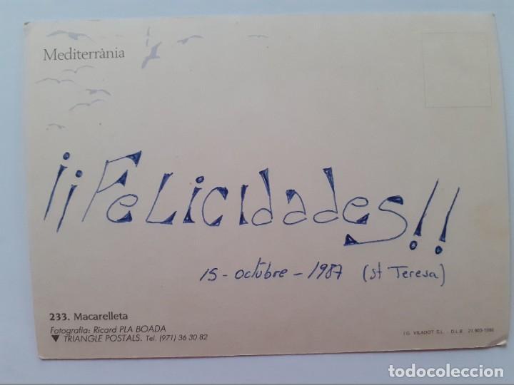 Postales: POSTAL - MACARELLETA - MEDITERRANIA - ESCRITA - Foto 2