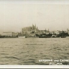 Postales: PALMA DE MALLORCA VISTA PARCIAL-CATEDRAL-ALMUDAIMA-FOTOGRÁFICA-1920-RARA. Lote 323712768