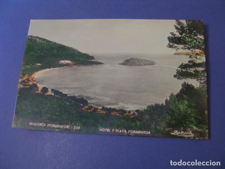 Postkarten: POSTAL FOTOGR&Aacute;FICA COLOREADA DE MALLORCA. FORMENTOR. HOTEL Y PLAYA FORMENTOR. A. ZERKOWITZ.