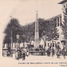 Postales: PALMA DE MALLORCA FUENTE LAS TORTUGAS. ED. J TOUS, HAUSER Y MENET. SIN CIRCULAR. REVERSO SIN DIVIDIR. Lote 337401438
