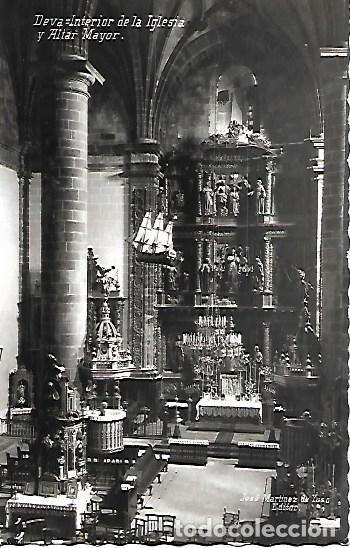 Postales: DEVA - INTERIOR DE LA IGLESIA Y ALTAR MAYOR - SIN CIRCULAR - Foto 1