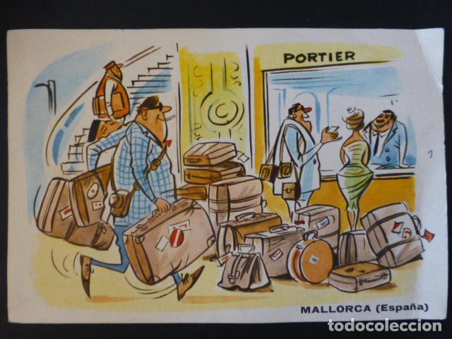 Postales: MALLORCA RECEPCION DE UN HOTEL POSTAL COMICA - Foto 1