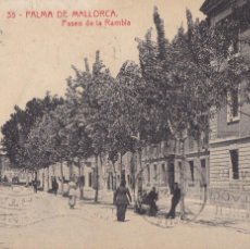 Postales: PALMA DE MALLORCA, PASEO DE LA RAMBLA. ED. FOTOTIPIA THOMAS Nº 35. CIRCULADA EN 1922. Lote 364104541