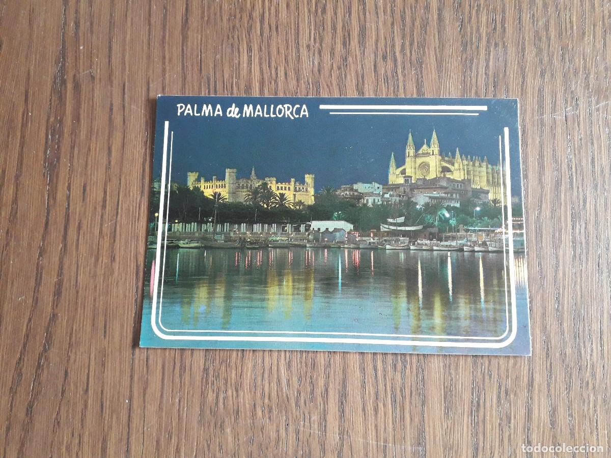 Postcards: postal de vista nocturna de la catedral de Palma de Mallorca, La Seu, Palma ediciones, a&ntilde;o 1986