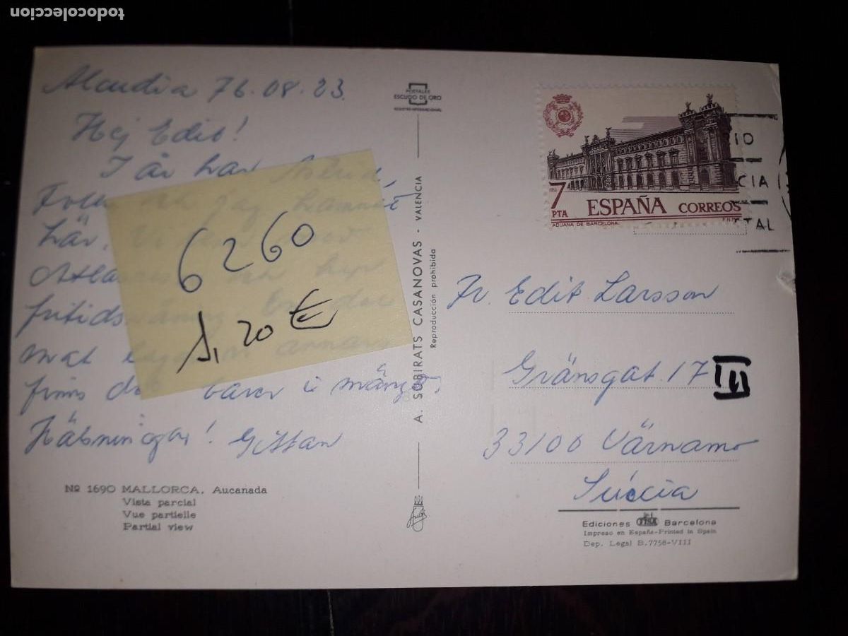 Postales: N&ordm; 6260 POSTAL MALLORCA AUCANADA - Foto 2