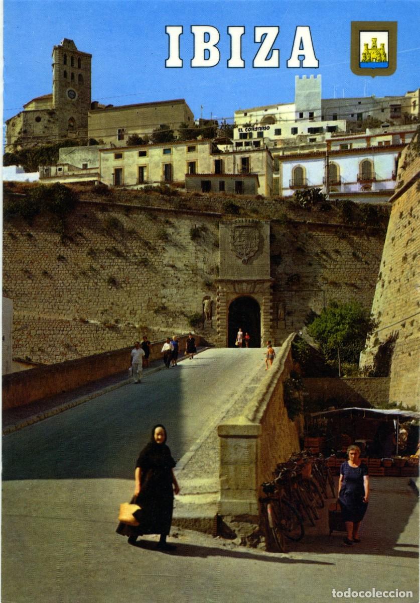 Postales: N&ordm; 110-IBIZA. Isla blanca. Rastrillo y Portal de las Tablas. Circulada en 1984. ED. SUBIRATS CASANOV