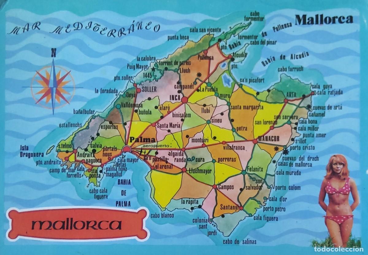 Postales: MAPA DE MALLORCA - ICARIA GRAF - SIN CIRCULAR - 1975. - Foto 1