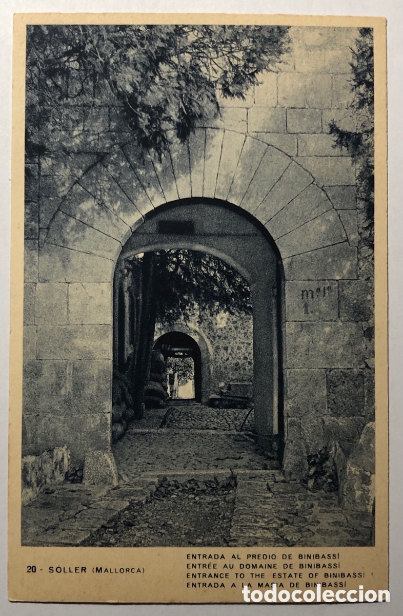 Postales: Postal antigua S&oacute;ller - Entrada al Predio de Binibassi - Foto 1