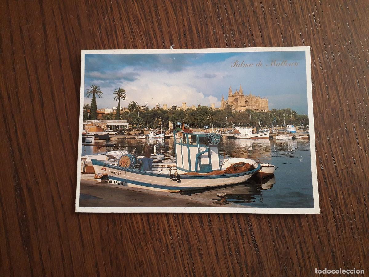 Postales: postal de barca del bou en bah&iacute;a de Palma de Mallorca.
