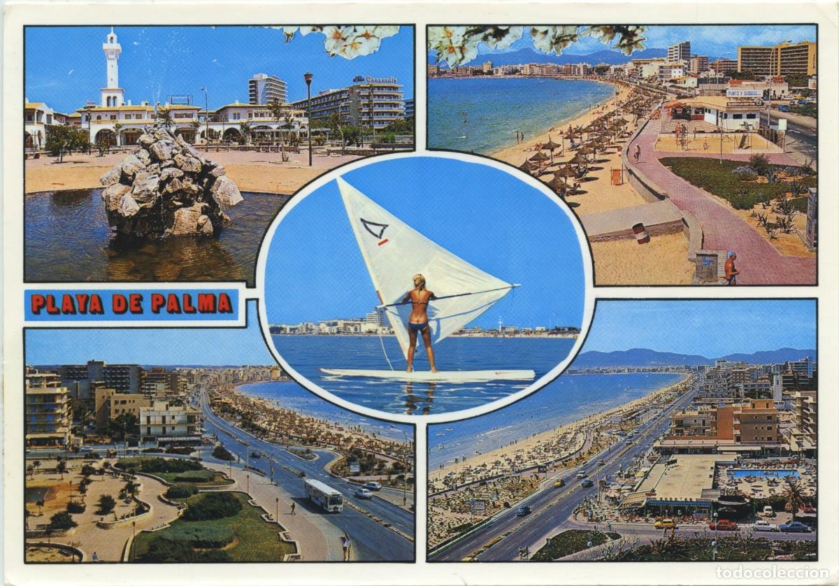 Postales: N&ordm; 675-MALLORCA. Playa de Palma. Diversos aspectos. Circulada en 1999. ED. COFIBA