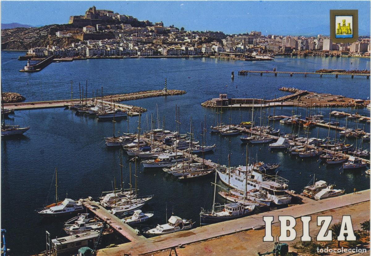 Postales: N&ordm; 392-IBIZA. Isla blanca. Puerto deportivo, ciudad al fondo. ED. SUBIRATS CASANOVAS