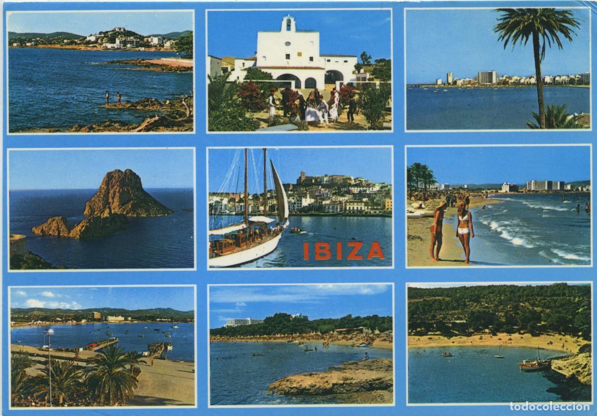 Postales: N&ordm; 628-IBIZA. Diversos aspectos. Circulada en 1991. ED. POSTALES FIGUERETAS