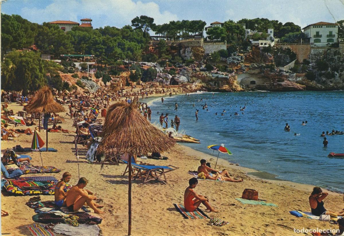Cartes Postales: N&ordm; 123-MALLORCA. Porto Cristo. Playa. Circulada en 1966. ED. GARC&Iacute;A GARRABELLA Y C&Iacute;A