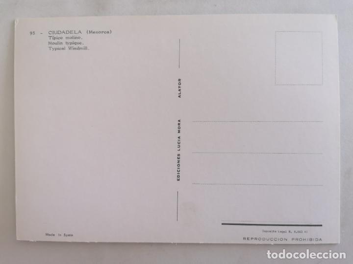 Postales: POSTAL MENORCA-BALEARES, TIPICO MOLINO - Foto 2