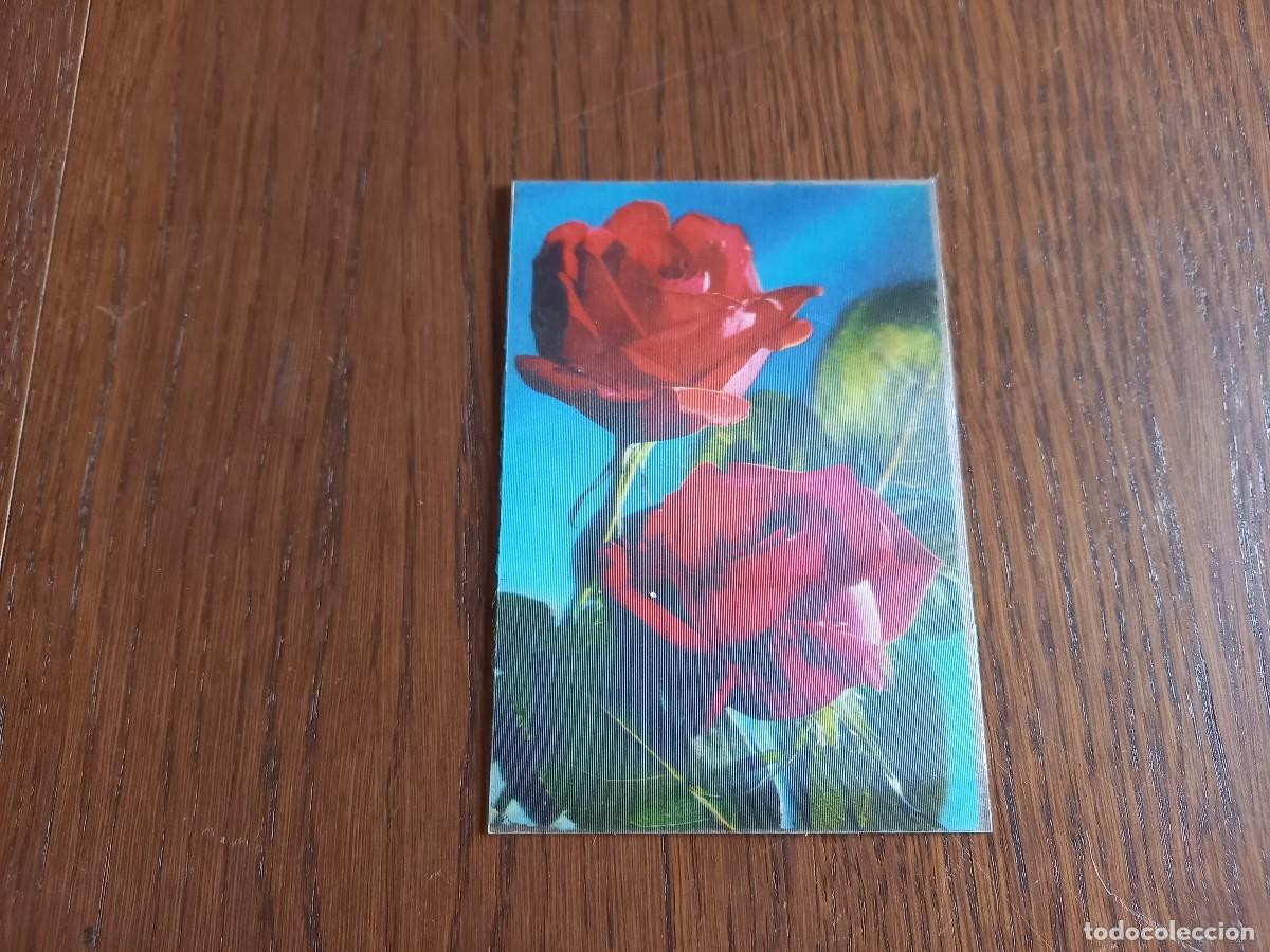 Postales: postal de rosas a&ntilde;os 80, con imagen similar a 3 D