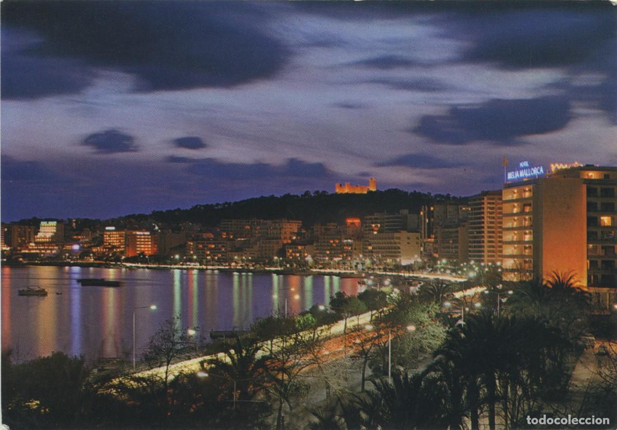 Cartes Postales: N&ordm; PM 76-PALMA DE MALLORCA. Paseo Mar&iacute;timo. Vista nocturna. ED. POSTALES CYP