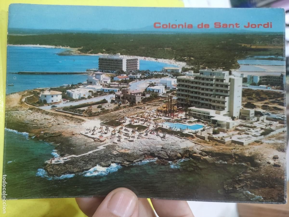 Postales: Postal COLONIA DE SANT JORDI Mallorca N 13.070 ICARIA 1975 escrita y sellada esquinas pel&iacute;n tocadas
