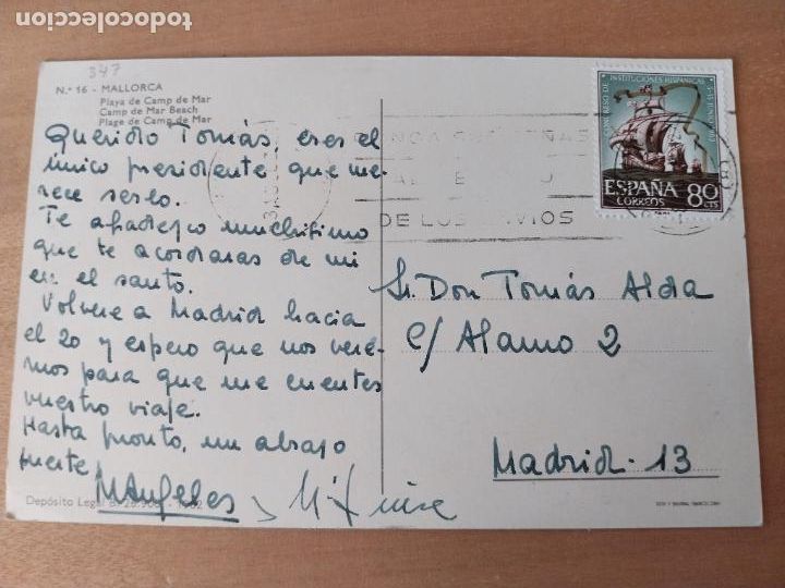 Postales: PLAYA CAMP DE MAR MALLORCA ED 16 CIRCULADA - Foto 2