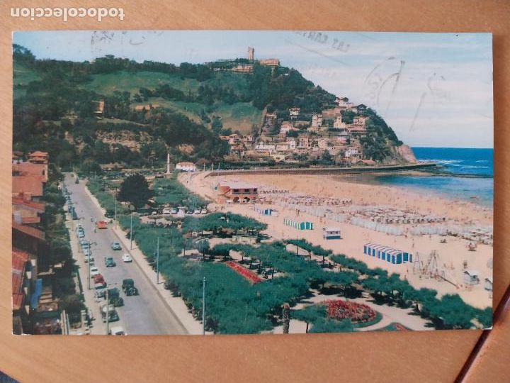 Postales: PLAYA ONDARRETA MONTE IGUELDO A&Ntilde;O 1958 PLAYA ANIMADA COCHES CL&Aacute;SICOS N&ordm; 2 CIRCUALDA