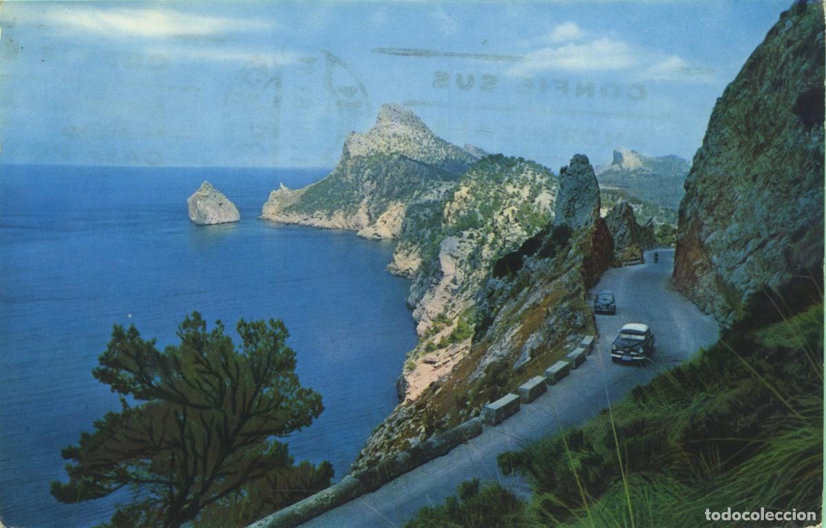 Postkarten: N&ordm; 130-MALLORCA. Formentor. Carretera y Colomer. Circulada en 1963. ED. TALLERES A. ZERKOWITZ