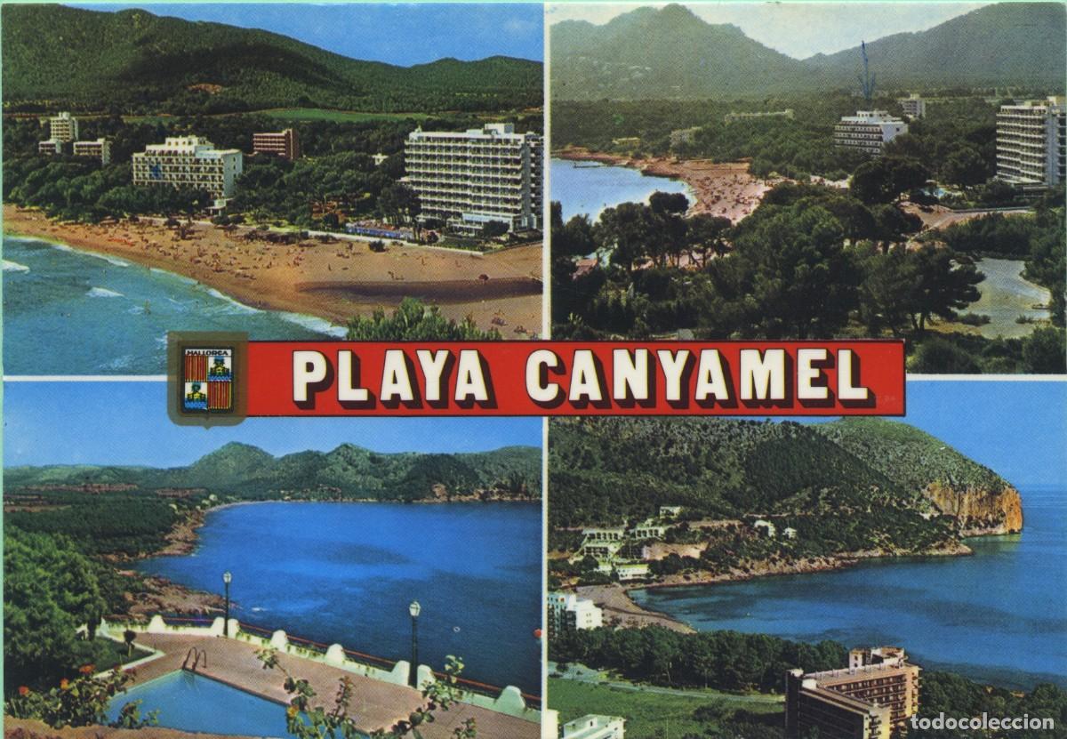 Postkarten: N&ordm; 3077-MALLORCA. Playa de Canyamel. Diversos aspectos. Circulada en 1983. ED. SUBIRATS CASANOVAS