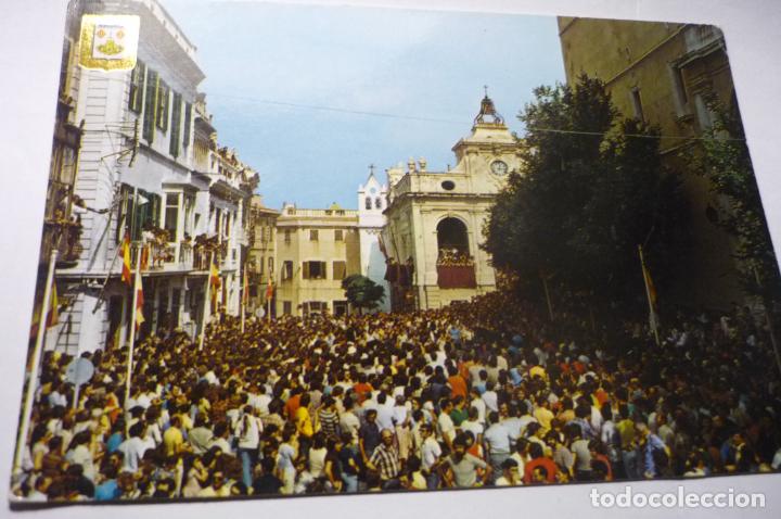 Postales: postal menorc fiestas gracia -pl.generalisimo franco