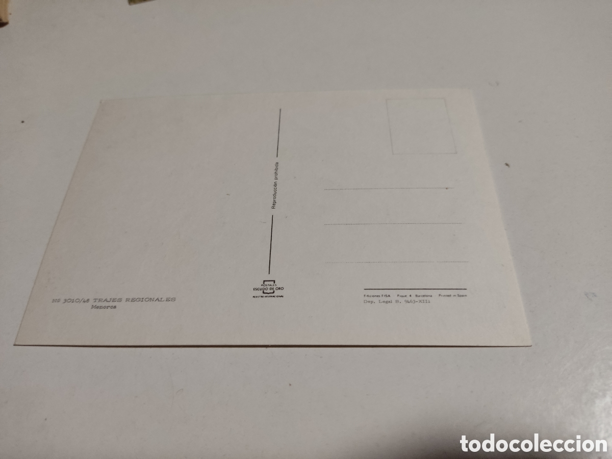 Postales: Postal trajes regionales, Menorca - Foto 2