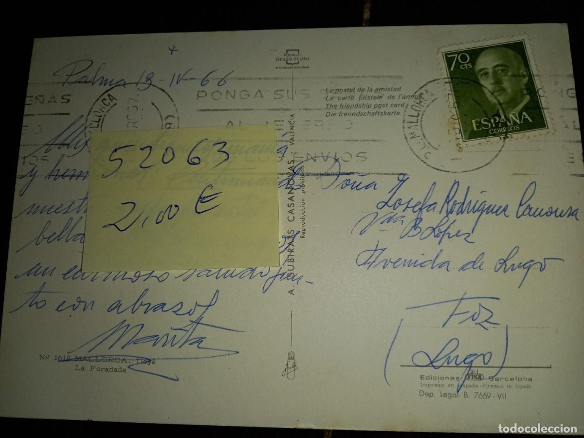 Postales: N&ordm; 52063 POSTAL MALLORCA LA FORADADA - Foto 2