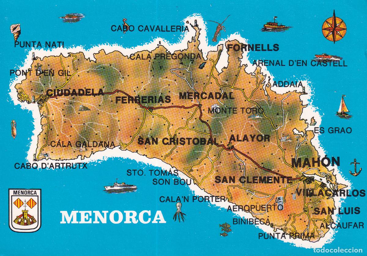 Postales: MENORCA MAPA - Foto 1