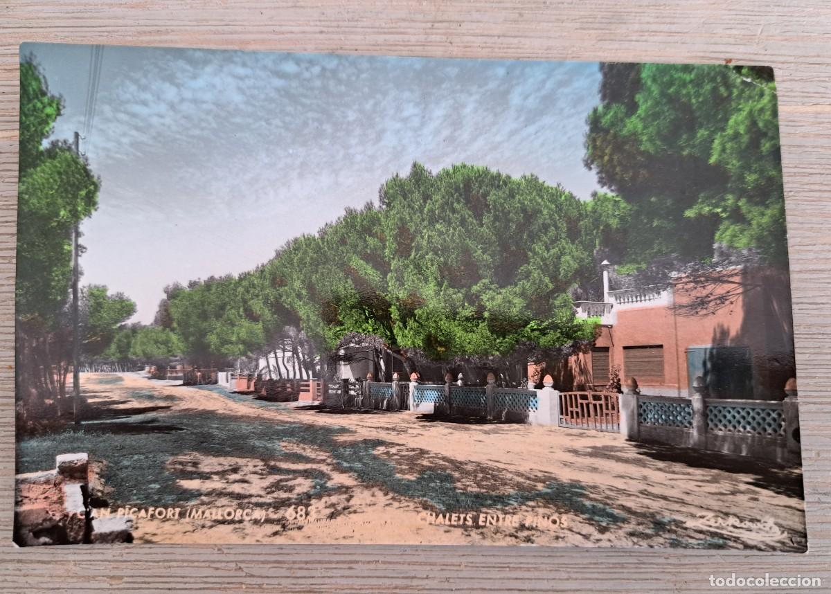 Postales: ANTIGUA POSTAL COLOREADA DE MALLORCA CAN PICAFORT - CHALETS ENTRE PINOS - 1961 - ZERKOWITZ 683 - CIR