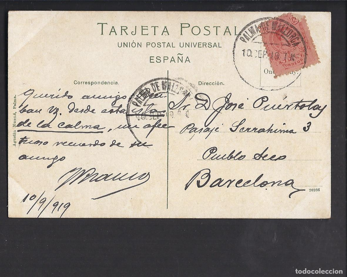 Postales: Antigua postal de Mallorca. 1919. - Foto 2