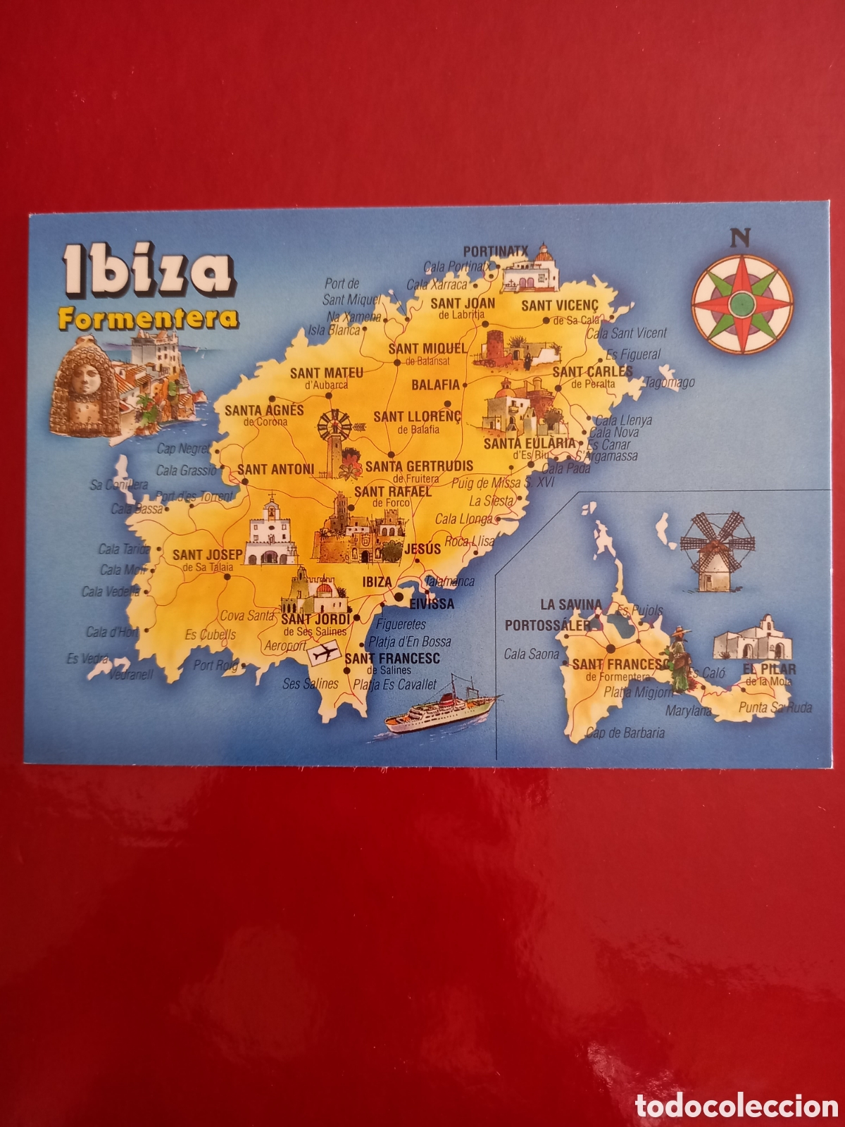 Postales: POSTAL SIN CIRCULAR - MAPA IBIZA Y FORMENTERA - Foto 1