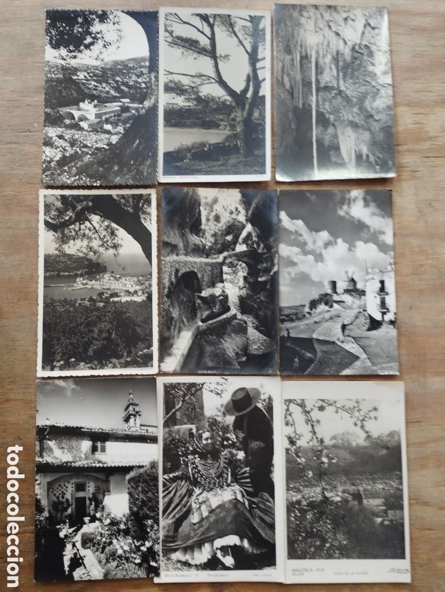 Postkarten: Lote de 8 Postales de las Islas Baleares, en blanco y negro Circuladas