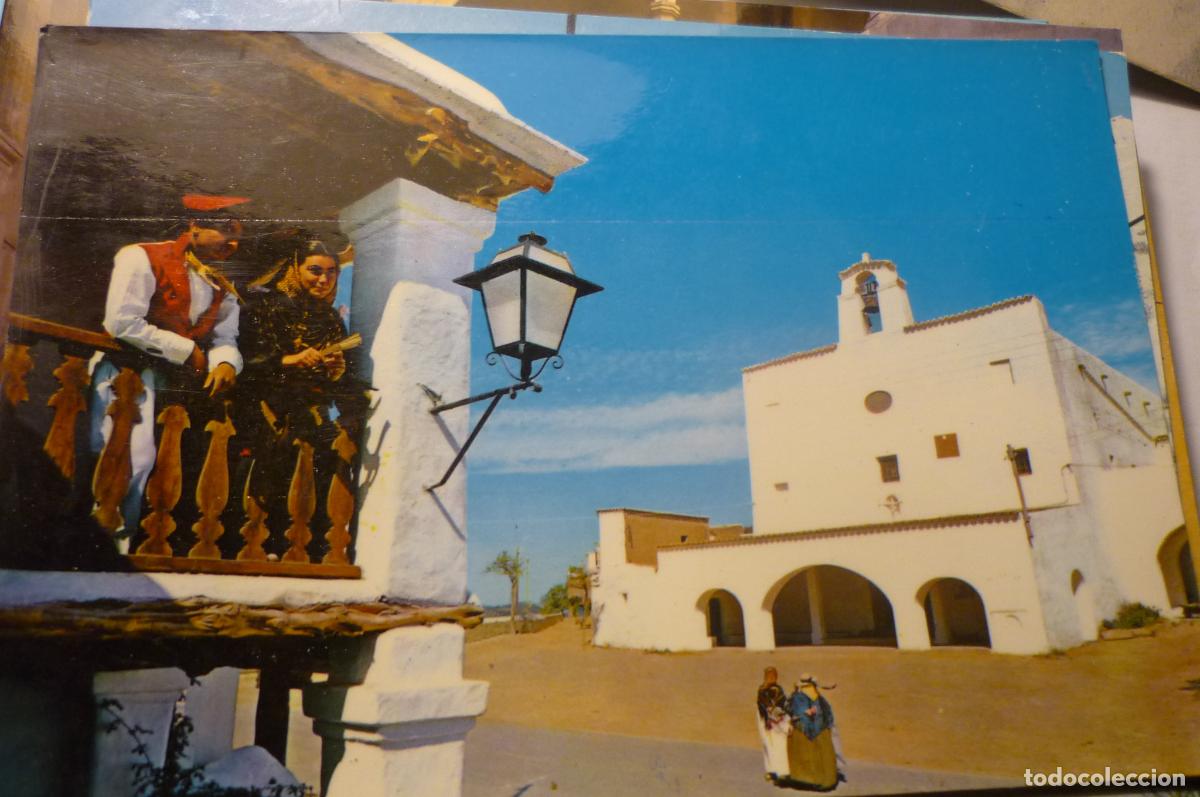 Cartes Postales: postal s.jose ibiza,.iglesia y balcon tipico escrita