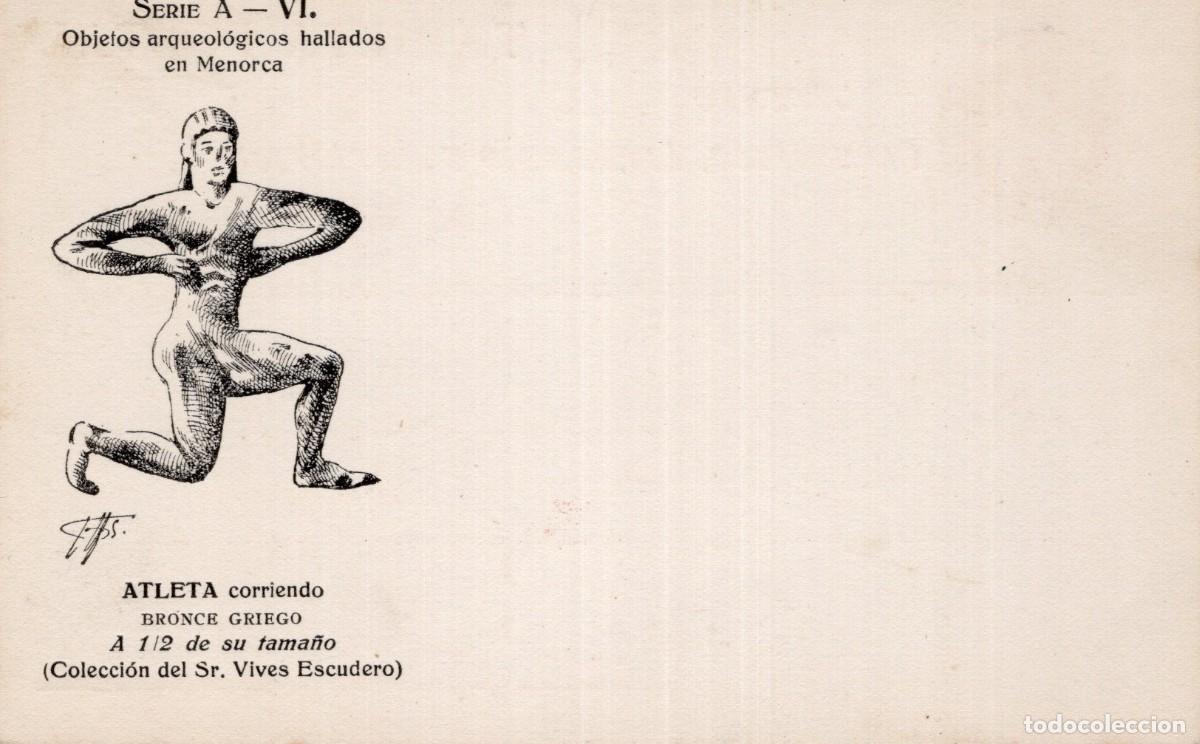 Postales: MENORCA. OBJETOS ARQUEOL&Oacute;GICOS. ATLETA. ATENEO ART&Iacute;STICO - Foto 1